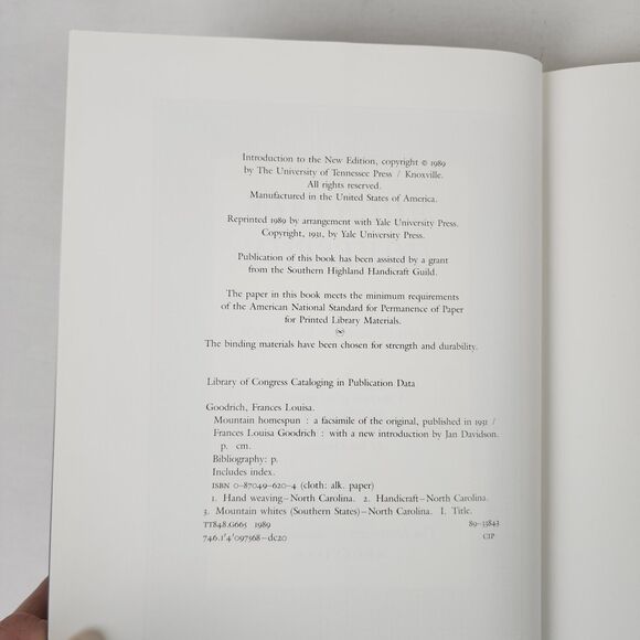 Mountain Homespun by Frances L. Goodrich Folklore Memoir Folk Art Crafts Book - Picture 7 of 11